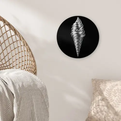 Softijs - Realistisch - Futuristisch Wandcirkel kunststof plaat 5mm dik klein -sfeer5