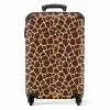 Donkerbruin giraffepatroon met beige aders NBS - Handbagage koffer - Kinderen Unisex middel -productfoto_recht