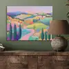 Landschap - Paars - Pastel - Huizen PET vilt klein -sfeer2