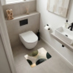 Vlakken - Abstract - Beige - Cirkels WCmat klein -sfeer1