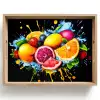 Fruit - Graffiti - Kleurrijk - Sinaasappel - Aardbei - Abstract Dienblad Rechthoek middel -z3d_shopping