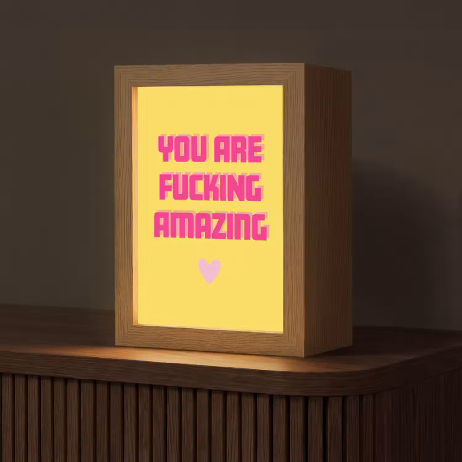 Tischlampe - Gelb - Valentinstag - Text