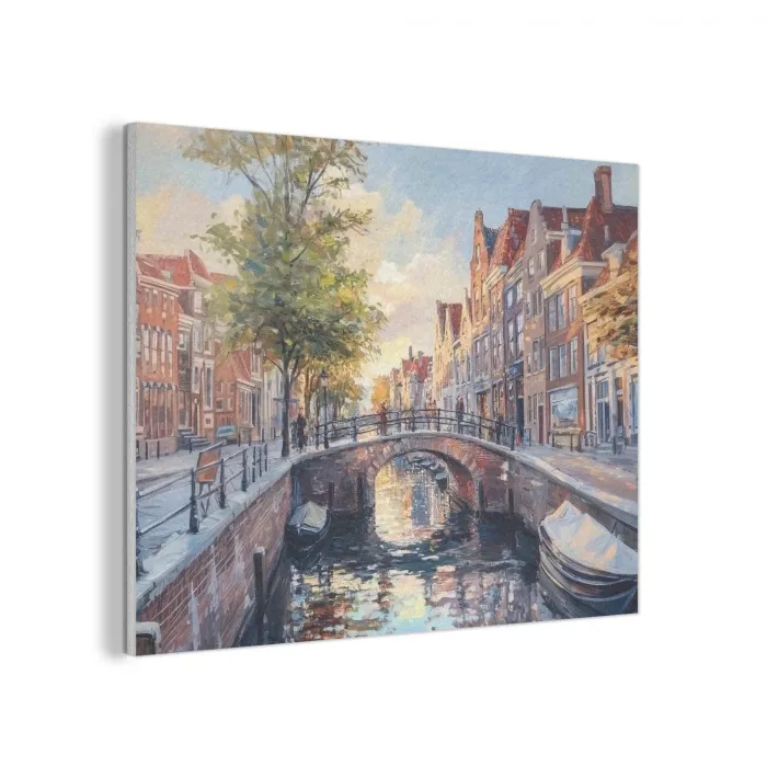 Brug - Stad - Huizen - Boot PET vilt klein -3d