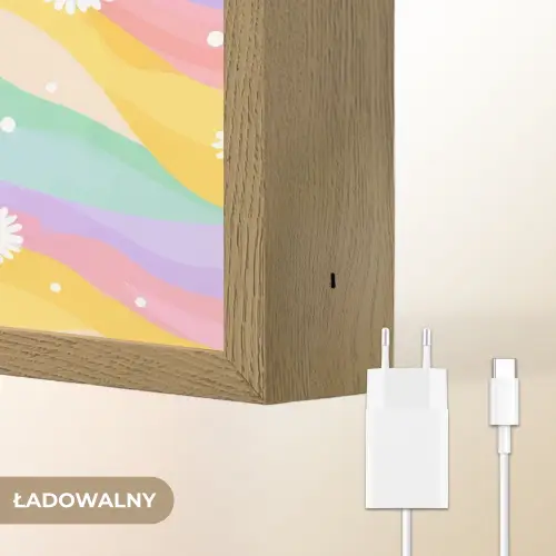 Madeliefjes - Kleurrijk - Pastel Light Box met batterij (Wandlamp kind) middel -USP_websiteoplaadbaarNL