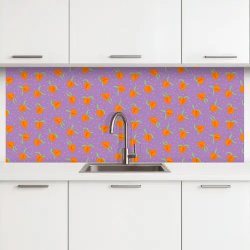 Paars - Oranje - Perzik keuken achterwand 2 middel 871 -3d