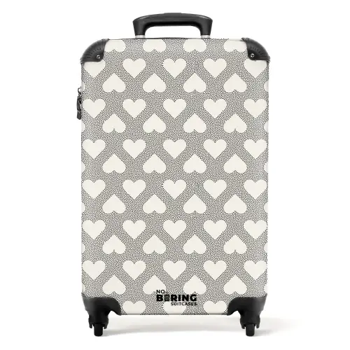 Valentijn stippen patroon zwart NBS - Handbagage koffer - Kinderen Unisex middel -productfoto_recht