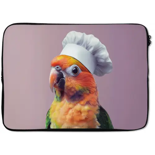 Papegaai - Koksmuts - Nieuwsgierig - Vogel laptophoes neopreen klein -zkaufland3dotto