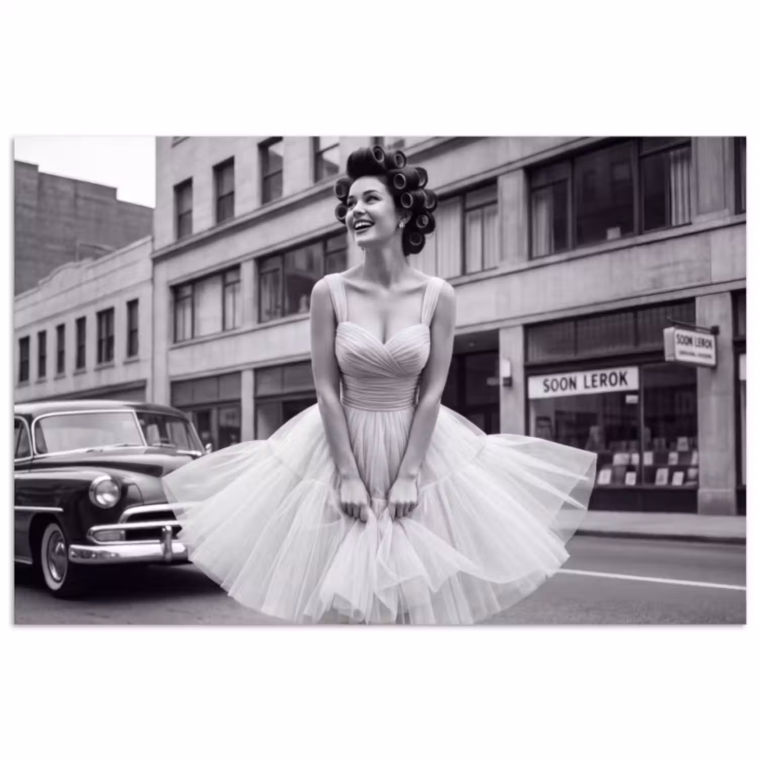 Poster - Retro - Vrouw - Zwart - Wit