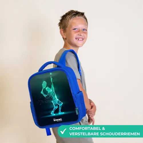 Digitale tennisspeler in futuristische stijl Kinderrugzak - Blauw middel -sfeer3_NL