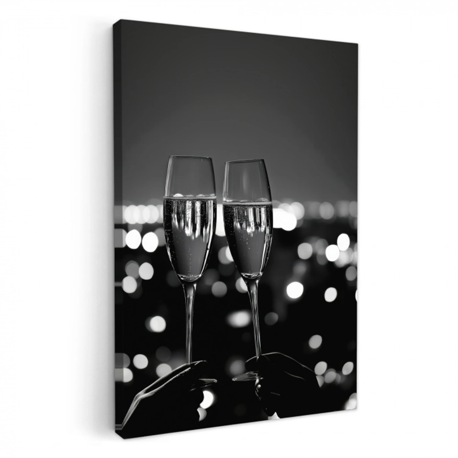 Bubbels - Proosten - Champagneglazen - Stadslichten KitchenYeah - Keuken - Canvas klein -3d