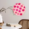 Bloemen - Patroon - Roze Wandcirkel kunststof plaat 5mm dik klein -sfeer4