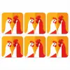 Kippen - Oranje - Vlakken onderzetter kurk middel -3d