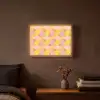Kleurrijk - Ruitpatroon - Bladvormen Light Box met batterij (Wandlamp) middel 907 -sfeer4