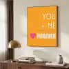 Oranje - Love - Valentijn Textielframe zwart klein -sfeer3