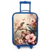 Vogels met roze bloemen Kinderkoffer - Blauw klein -zz3dotto