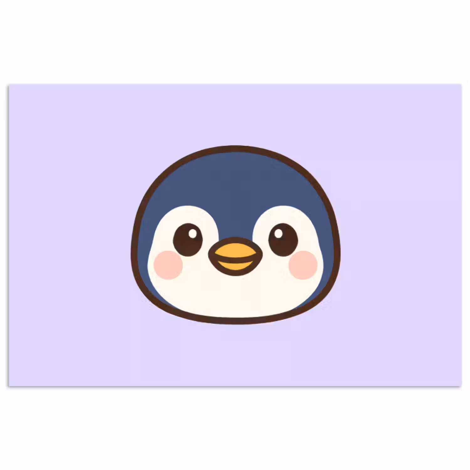 Poster - Pinguin - Lila - Niedlich