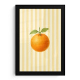 Sinaasappel - Strepen - Oranje - Zomers fotolijst zwart zonder passe partout klein -3d