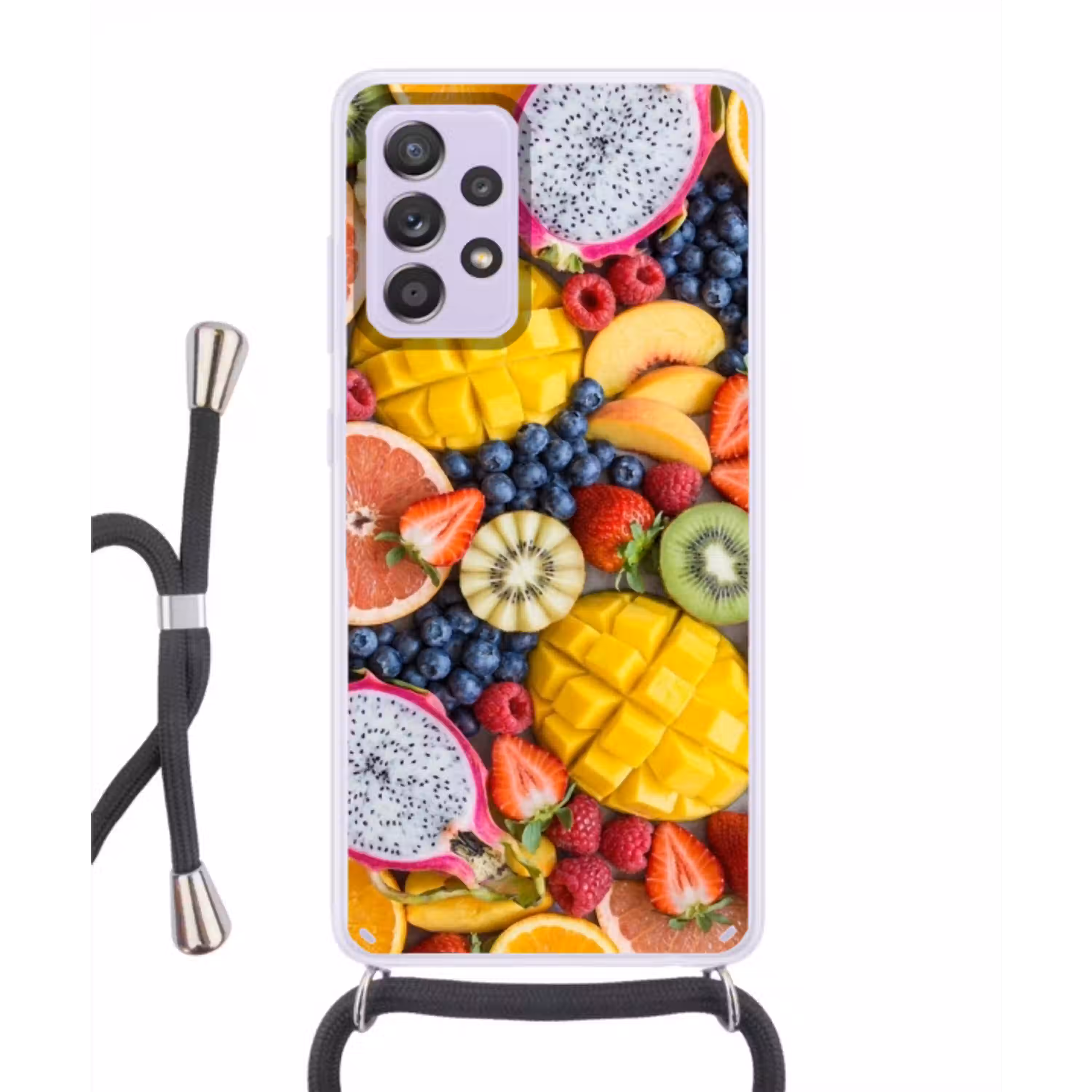 Fruit - Versneden - Kleurrijk - Eten - Gezond Hoesje Samsung Galaxy A52 5G met koord klein -3d