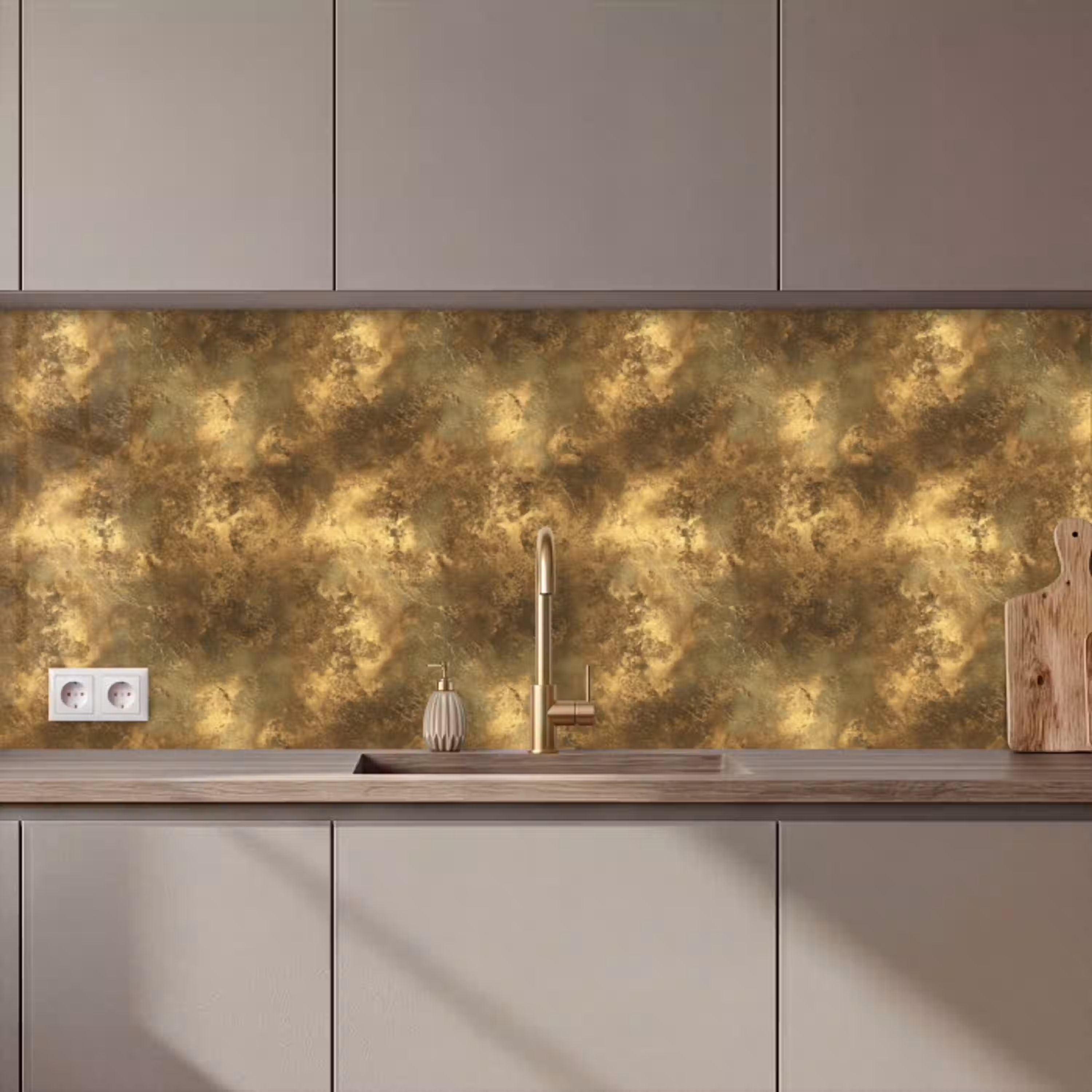 Antiek - Metaallook - Goud keuken achterwand 2 middel 871 zz_3dshopping