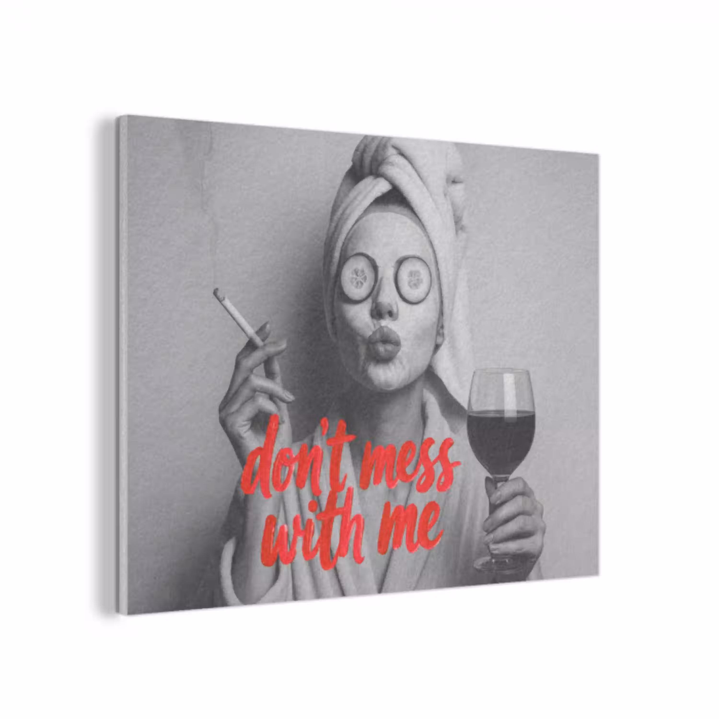 Don't mess with me - Wijn - Vrouw - Sigaret PET vilt klein -3d