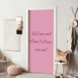 Eat me out don't stress me out - Roze - Handgeschreven deurposter klein -sfeer6