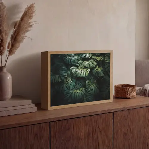 Plant - Monstera - Lichtinval Light Box met batterij (Wandlamp) middel -sfeer2