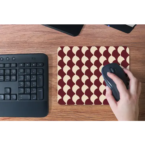Rood - Tegelpatroon - Crème muismat rubber klein 262 -toetsenbord