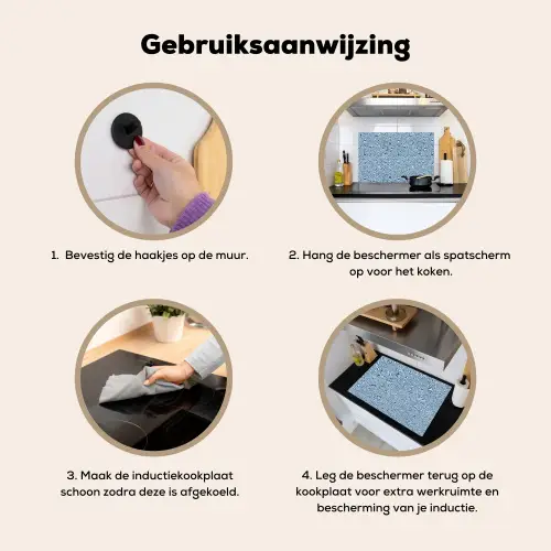 Golven - Ritmisch - Blauw Inductie beschemer met haakjes klein 777 -ky-gebruik-nl