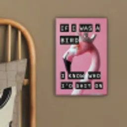 Flamingo - Roze - Vogel - Decoratie canvas 2cm klein -sfeer3