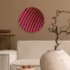 Lijnen - Rood - Beweging Wandcirkel kunststof plaat 5mm dik klein -sfeer1