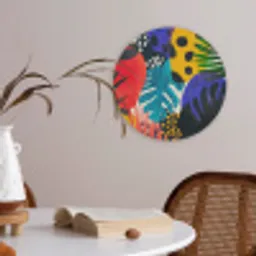 Bladeren - Vormen - Abstract - Kleurrijk Akoestische PET Vilt - Rond klein -sfeer3