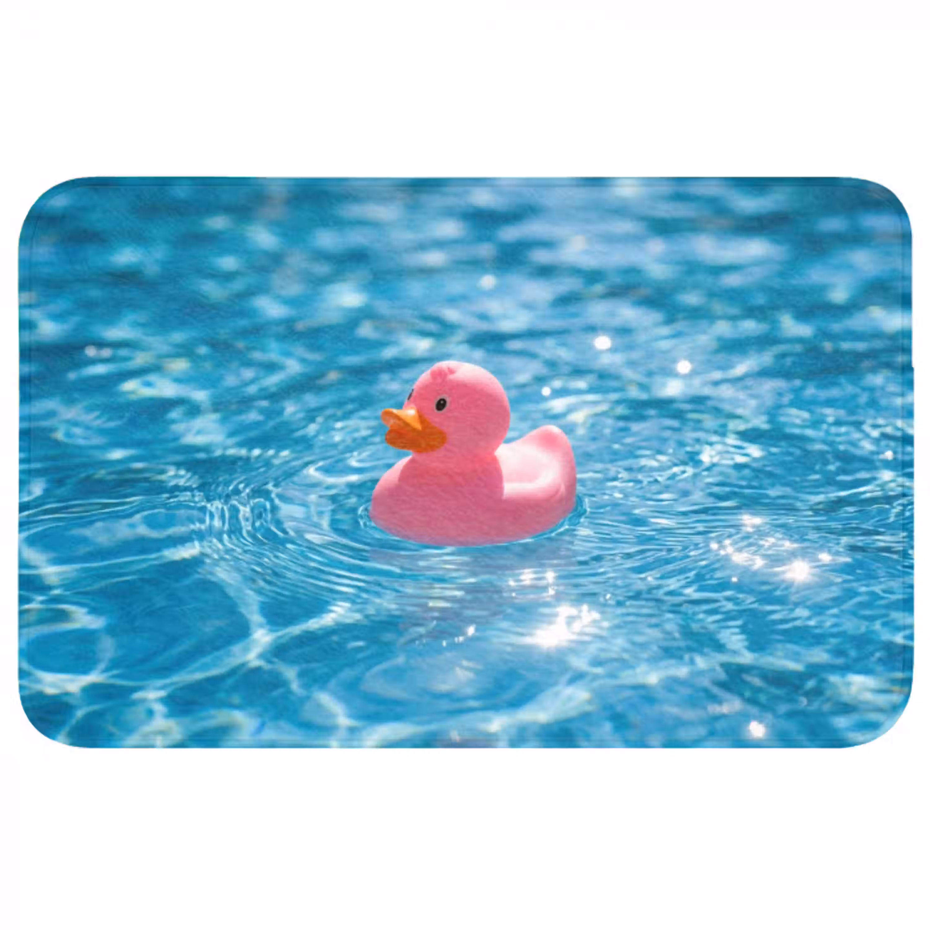 Badeend - Dobberend - Roze Badmat middel -3d