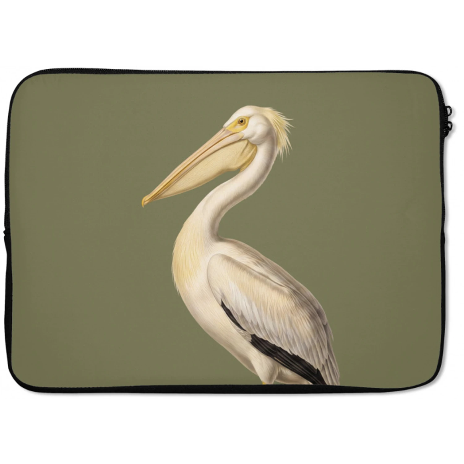 Pelikaan - Wit - Vogel - Klassiek - Natuur laptophoes neopreen klein -zkaufland3dotto