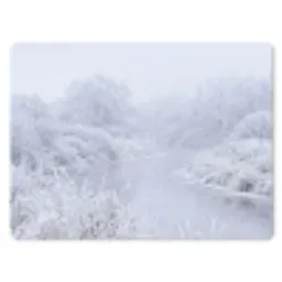 Rivier - Sneeuw - Bos - Winter - Schilderachtig muismat rubber klein -3d