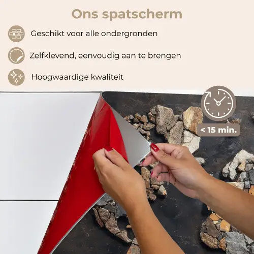 Wereldkaart - Stenen - Realistisch keuken achterwand spatscherm klein -spatscherm_NL