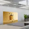 Pannenkoeken - Eten - Honing - Geel keuken achterwand spatscherm klein -3d_schuin