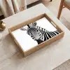 Zebra - Close-up - Zwart - Strepen Dienblad Rechthoek middel -sfeer1
