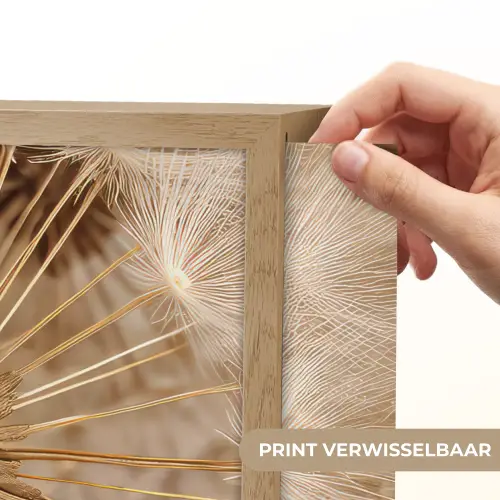 Paardenbloem - Bloemen - Natuur - Bruin Light Box met batterij (Wandlamp) middel -USP_websiteprintNL