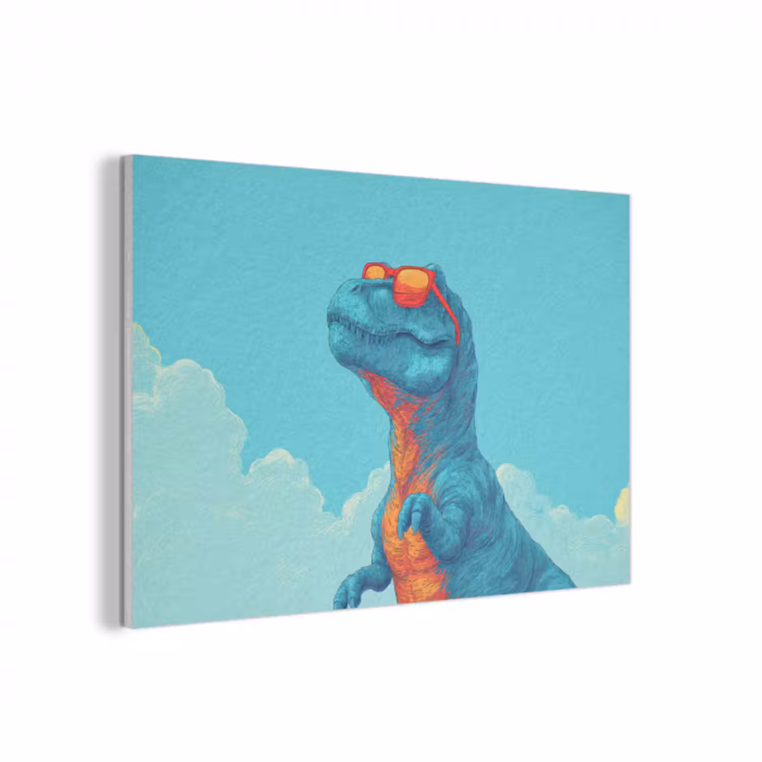 Akustikbild - T-Rex - Blau - Wolken - Sonnenbrille
