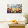 Bloemen - Lente - Kleurrijk - Zomers Canvas - Meerluiken 3 luik klein -sfeer4