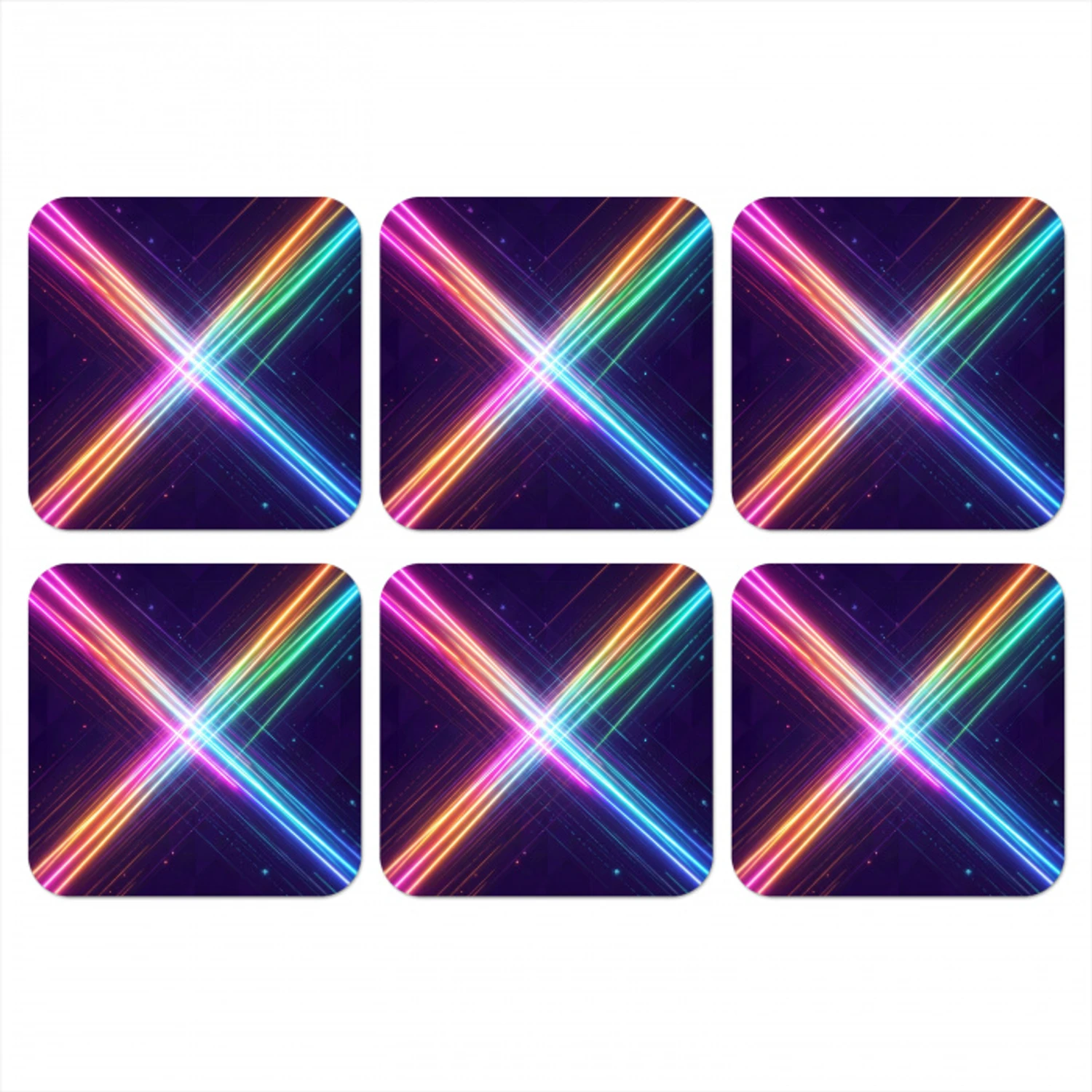 Kruisen - Lasterstralen - Neon onderzetter kurk middel -3d