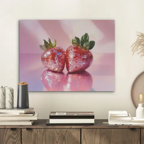 Disco - Fruit - Glitter - Strawberry PET vilt klein -sfeer1