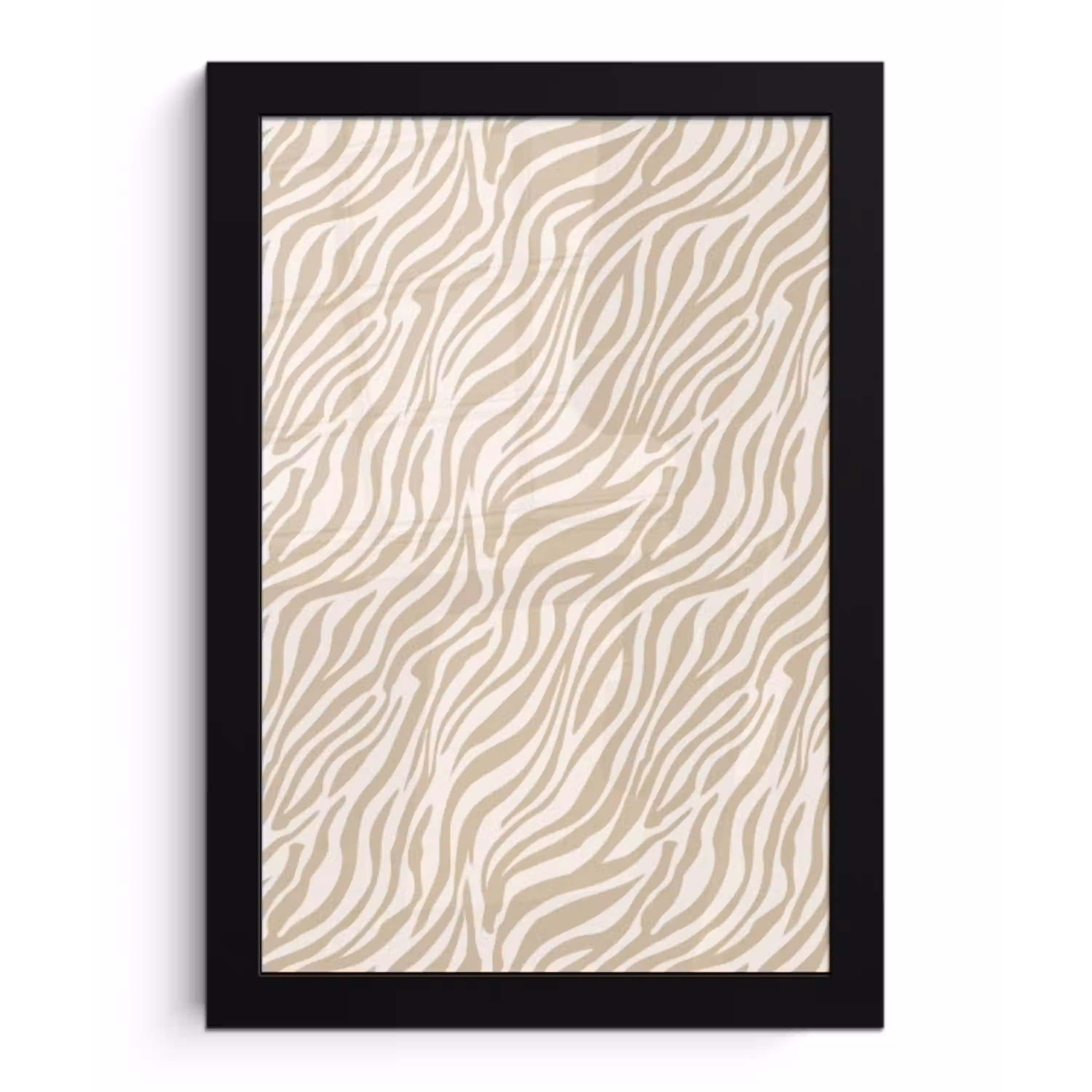 Zebra - Patroon - Beige fotolijst zwart zonder passe partout klein 224 -3d