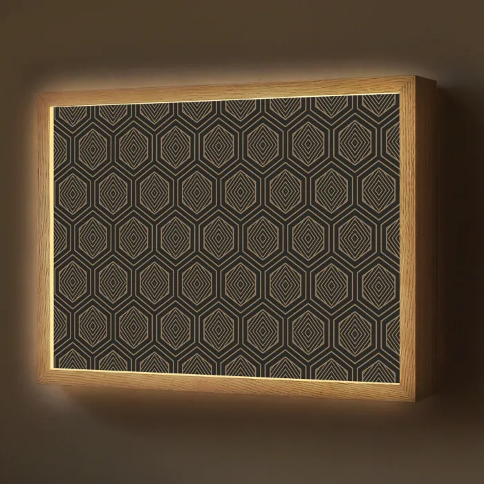 Goud - Zwart - Tunnel Light Box met batterij (Wandlamp) middel 907 -z3d_website