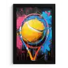 Graffiti - Tennis - Sport - Racket fotolijst zwart zonder passe partout klein -3d
