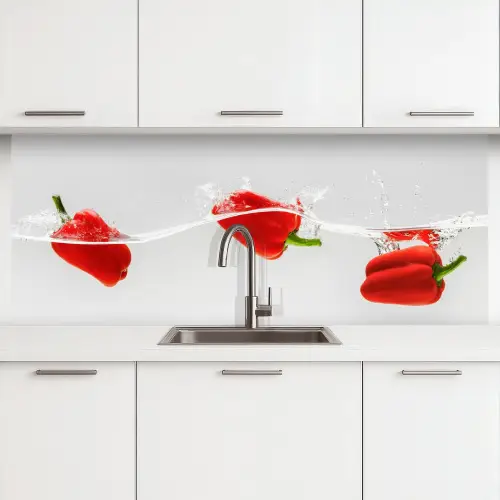 Splash - Groente - Rood keuken achterwand 2 middel -3d