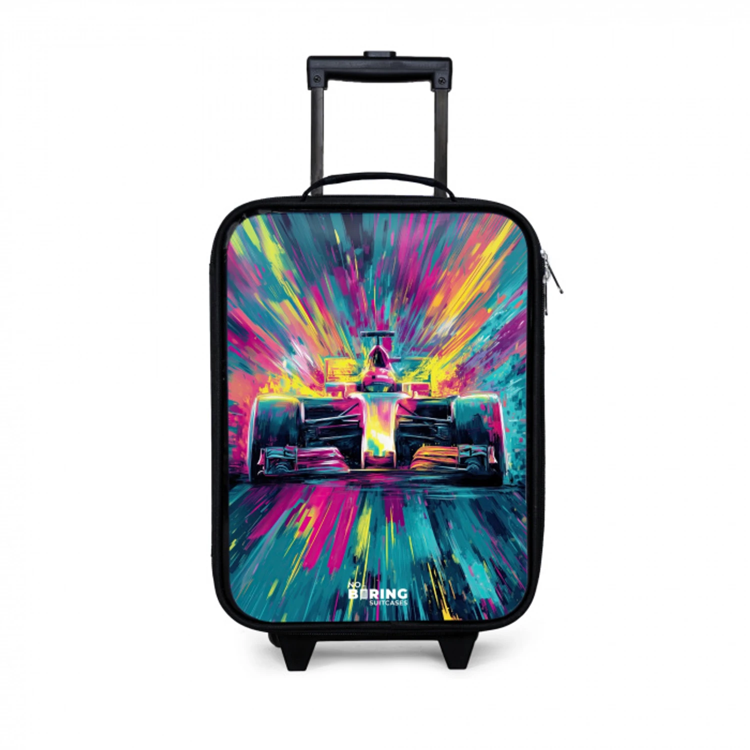 Raceauto - Explosie - Kleurrijk - Abstract Kinderkoffer - Zwart klein -3d