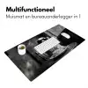 Golden Retriever - Hond - Vrolijk -  Bord spaghetti - Zwart - wit Muismat XXL klein -sfeer4