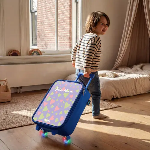 Lovely lila Kinderkoffer - Blauw klein -sfeer1