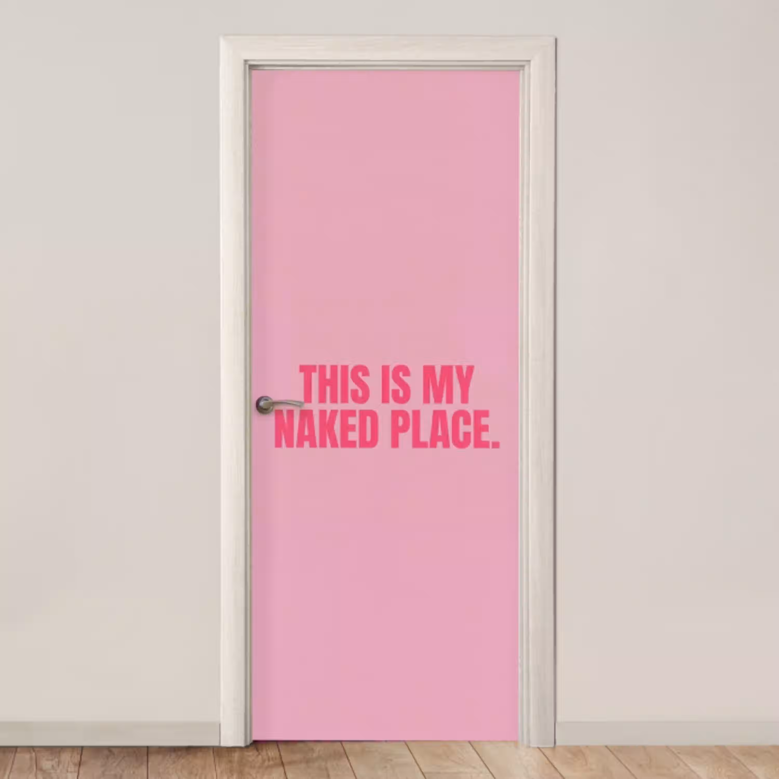 Tekst - Modern - Roze deurposter klein -3d_beige